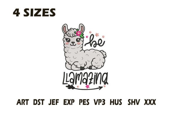 Be Llamazing Cute Llama Embroidery