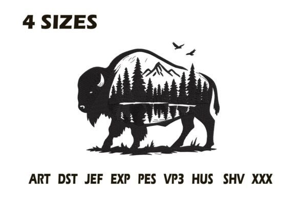 Buffalo Mountain Embroidery Design