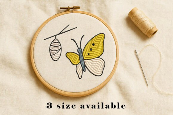 Butterfly Cocoon Embroidery Design