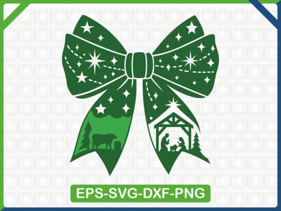 Christmas Bow Nativity Embroidery