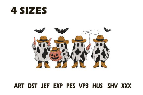 Cowboy Ghosts Halloween Embroidery