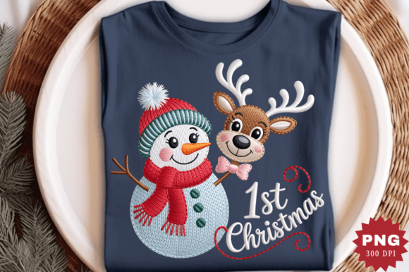 Embroidery 1st Christmas PNG Design