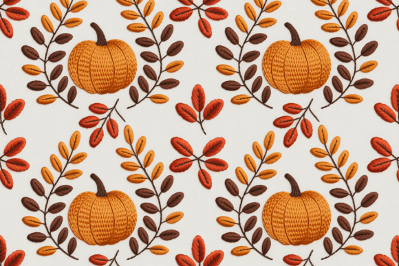 Fall and Pumpkin Embroidery Pattern