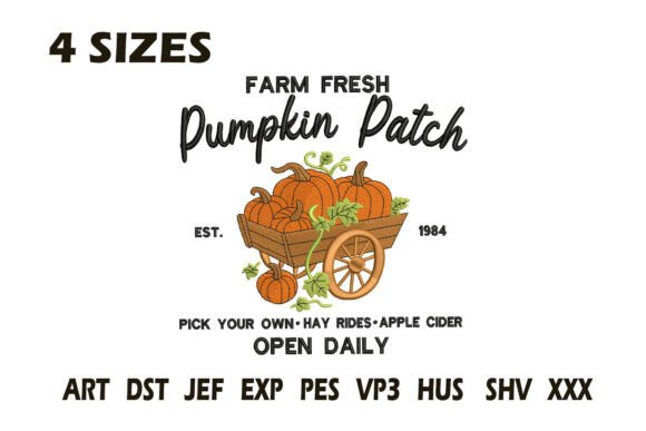 Farm Fresh Pumpkin Patch Embroidery Desi