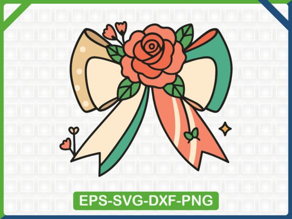 Floral Rose Bow Embroidery Design