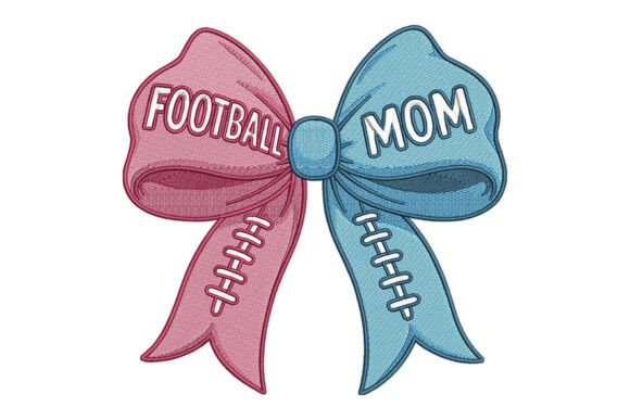 Football Mom Bow Embroidery Design