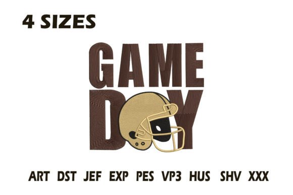 Game Day Football Helmet Embroidery