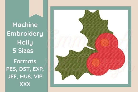 Holly Leaf Machine Embroidery Design