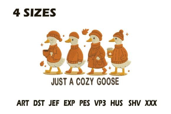 Just a Cozy Goose Fall Embroidery Design