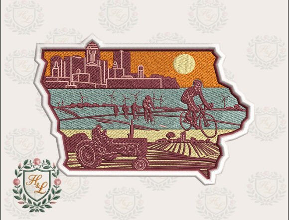 Layers of Iowa Embroidery Files