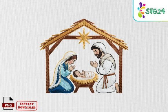 Nativity Scene Embroidery PNG Review