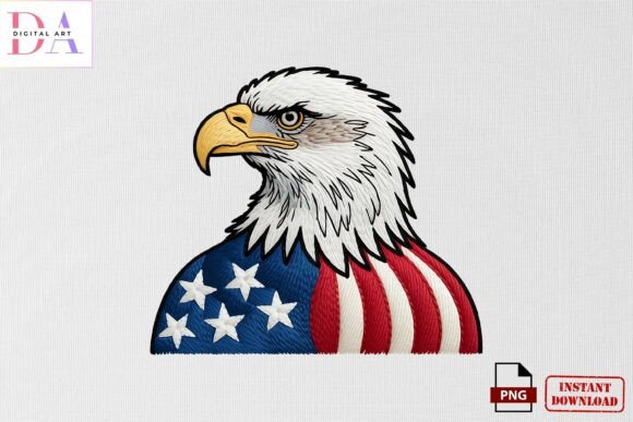 Patriotic Eagle Embroidery PNG