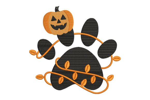 Pumpkin Paw Halloween Embroidery