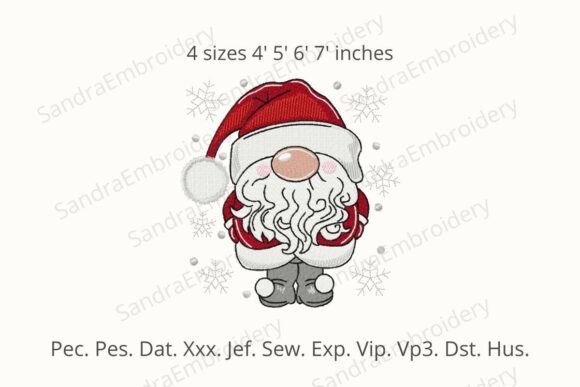 Santa Christmas Gnome Embroidery Design