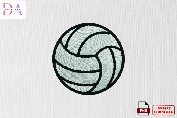 Volleyball Sports Embroidery PNG