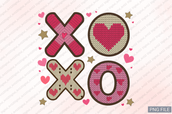 Xoxo Embroidery PNG, Valentine’s Day PNG
